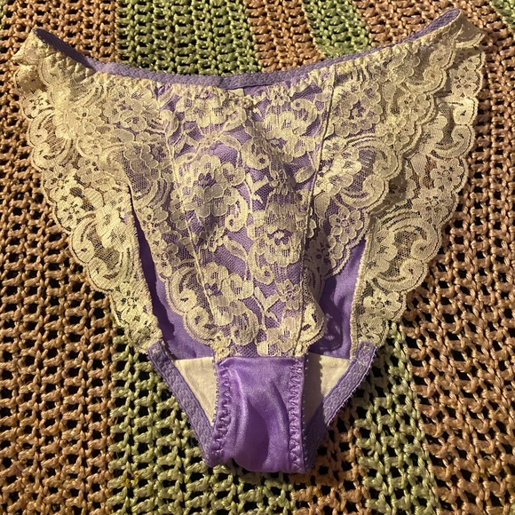Dior Other - Vintage Christian Dior Second Skin Panties Silky Lace Purple Medium